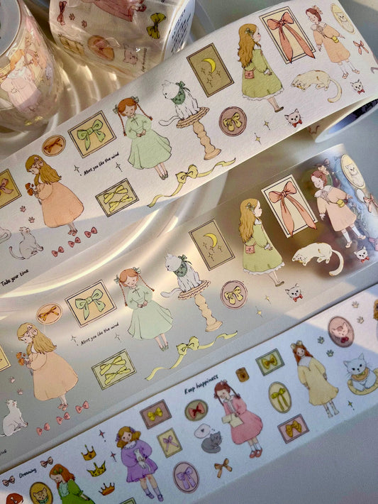 Yier Studio Bow Girl and Cat Washi Tape